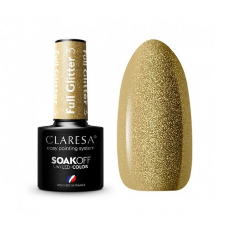 CLARESA Hibridinis gelinis lakas (FULL GLITTER 3) -5g