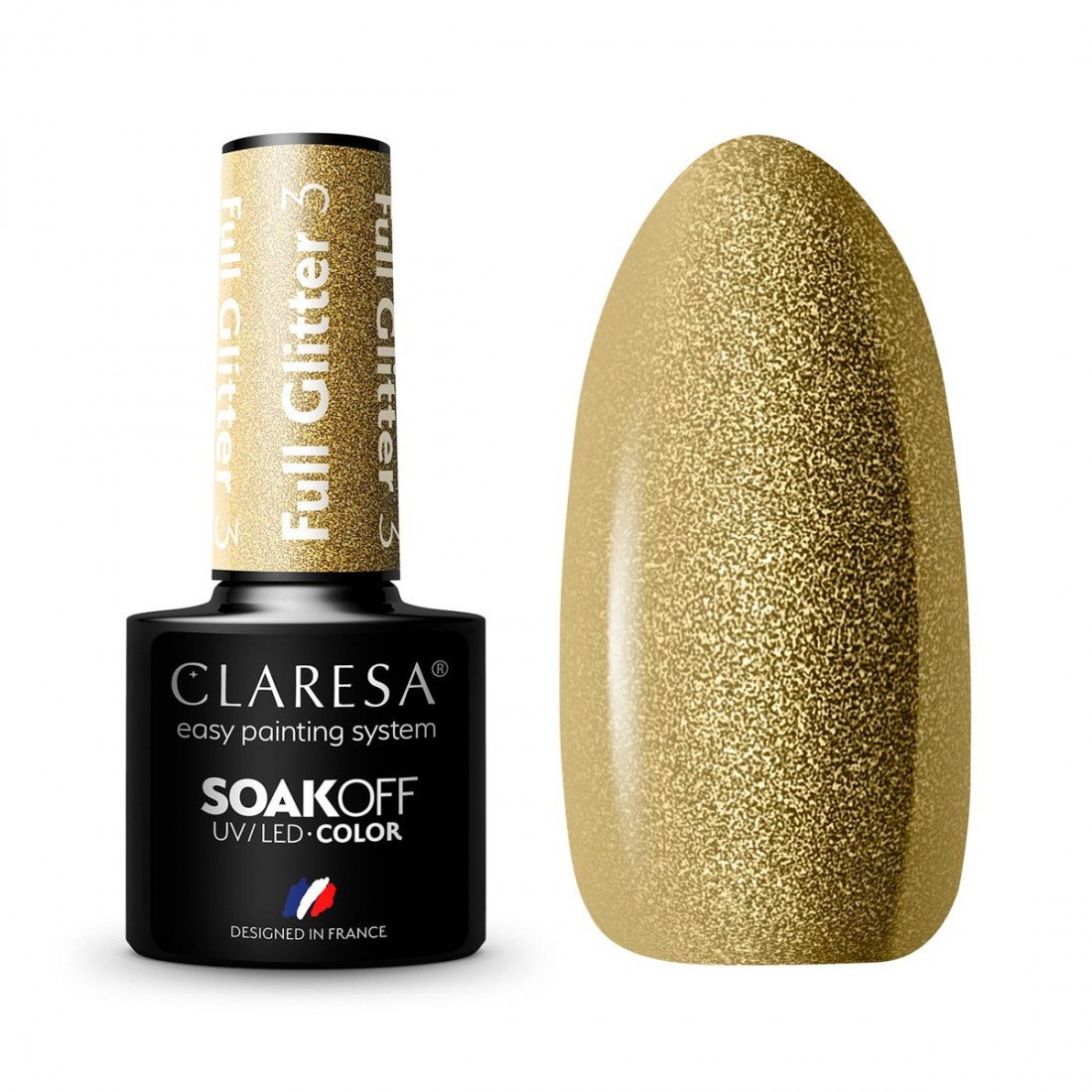 CLARESA Hibridinis gelinis lakas (FULL GLITTER 3) -5g