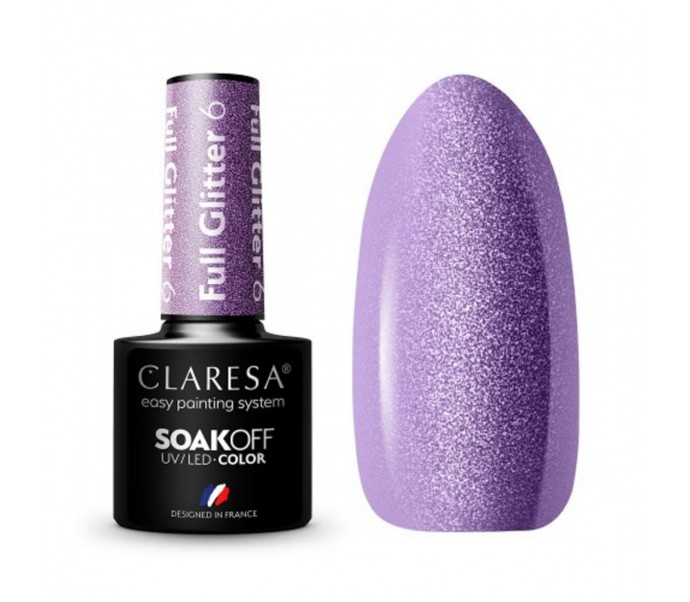 CLARESA Hibridinis gelinis lakas (FULL GLITTER 6) -5g