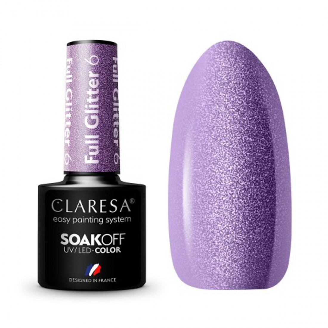 CLARESA Hibridinis gelinis lakas (FULL GLITTER 6) -5g