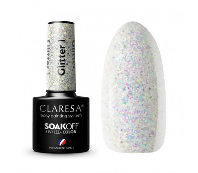 CLARESA Hibridinis gelinis lakas (GLITTER 1) -5g