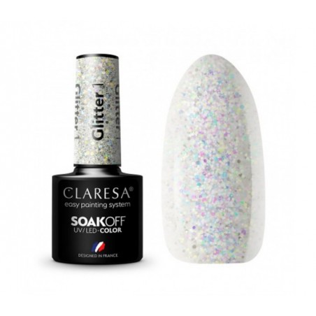 CLARESA Hibridinis gelinis lakas (GLITTER 1) -5g