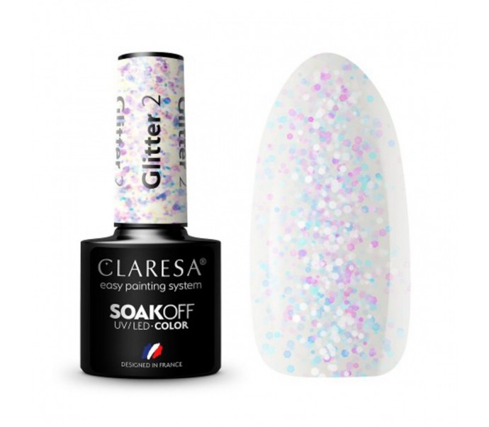 CLARESA Hibridinis gelinis lakas (GLITTER 2) -5g