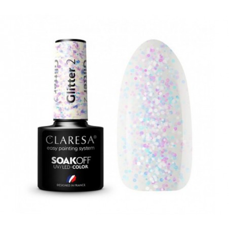 CLARESA Hibridinis gelinis lakas (GLITTER 2) -5g