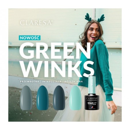 CLARESA lakier hybrydowy GREEN WINKS 4 -5g