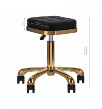 TABORET KOSMETYCZNY M-1645 ZŁOTO CZARNY