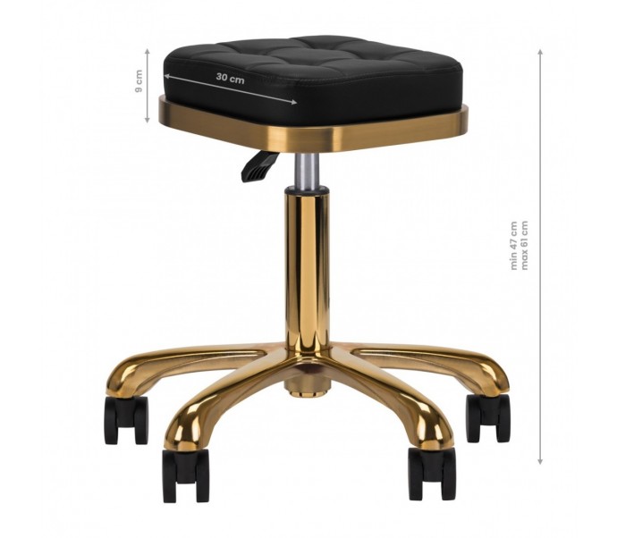 TABORET KOSMETYCZNY M-1645 ZŁOTO CZARNY