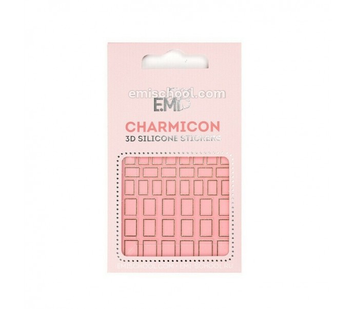 E.Mi Charmicon 3D Silikoniniai lipdukai Nr. 111 Squares Gold