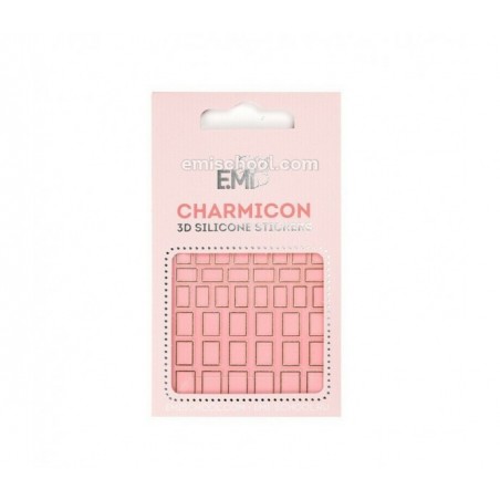 E.Mi Charmicon 3D Silikoniniai lipdukai Nr. 111 Squares Gold