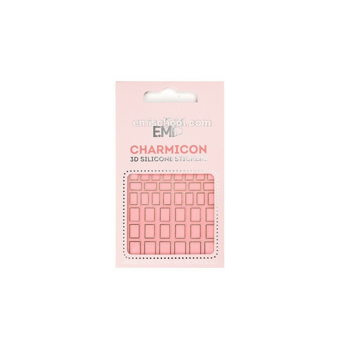 E.Mi Charmicon 3D Silikoniniai lipdukai Nr. 111 Squares Gold
