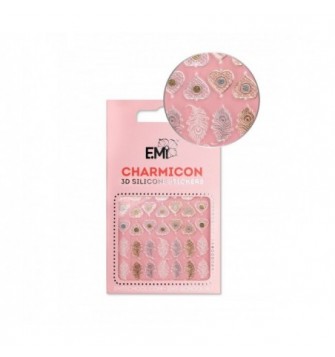 E.Mi Charmicon 3D Silikoniniai lipdukai Nr. 107 Feathers and Hearts