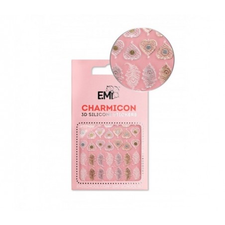 E.Mi Charmicon 3D Silikoniniai lipdukai Nr. 107 Feathers and Hearts