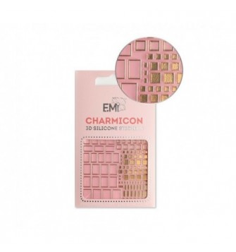 E.Mi Charmicon Silicone Stickers 158 Squares Gold