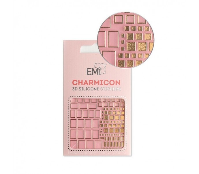 E.Mi Charmicon Silicone Stickers 158 Squares Gold