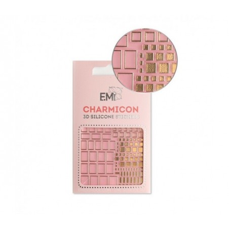 E.Mi Charmicon Silicone Stickers 158 Squares Gold