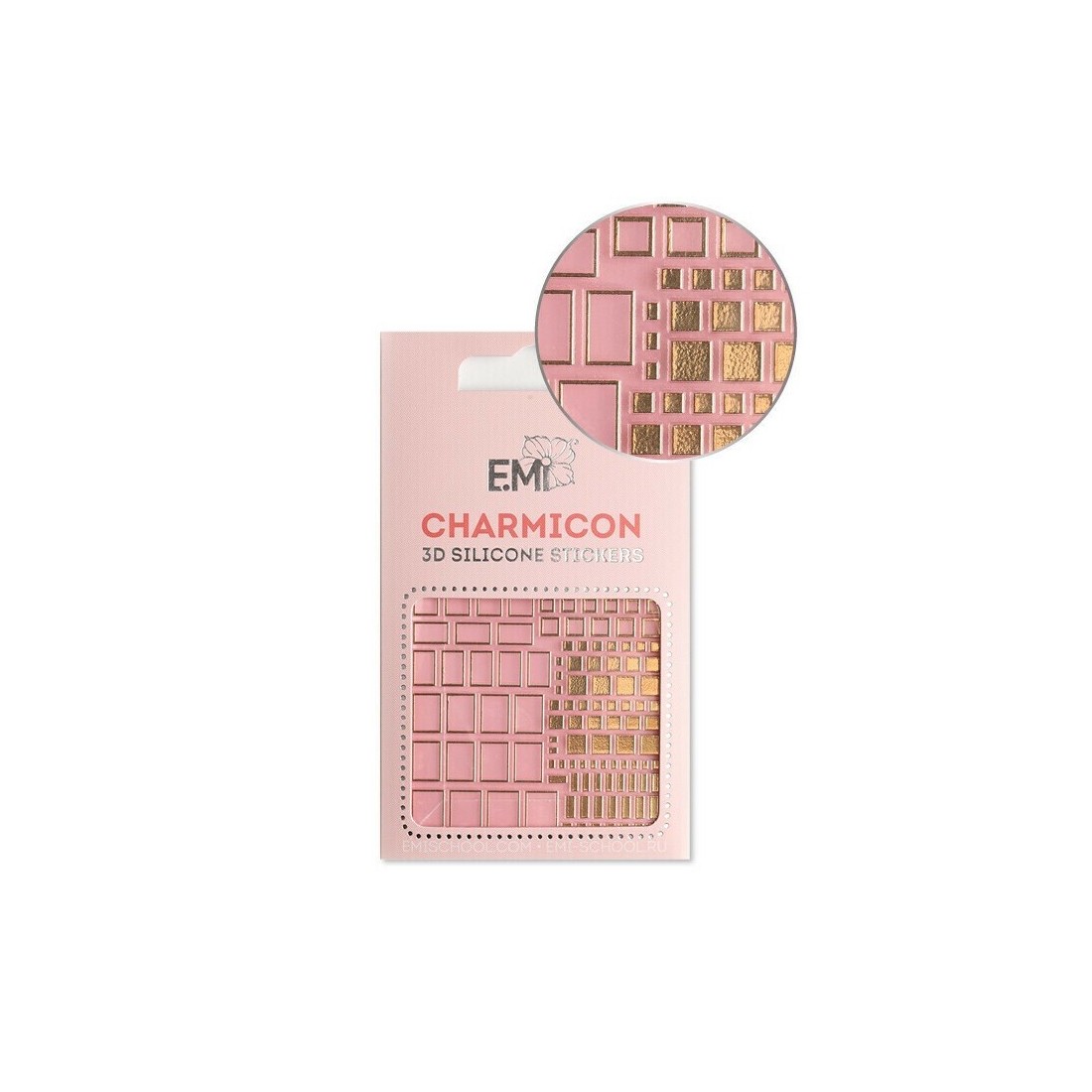 E.Mi Charmicon Silicone Stickers 158 Squares Gold