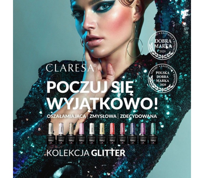 CLARESA Hibridinis nagų lakas GLITTER 3, 5g