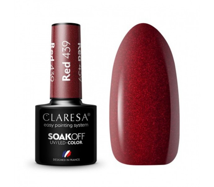 CLARESA Hibridinis nagų lakas RED 439, 5g