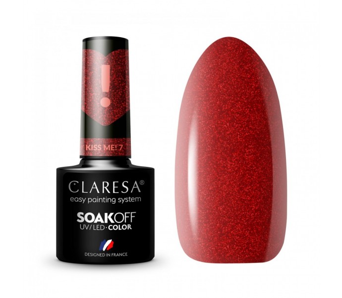 CLARESA Hibridinis nagų lakas Kiss Me! 7, 5g