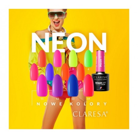 CLARESA Hibridinis nagų lakas NEON 12 , 5g