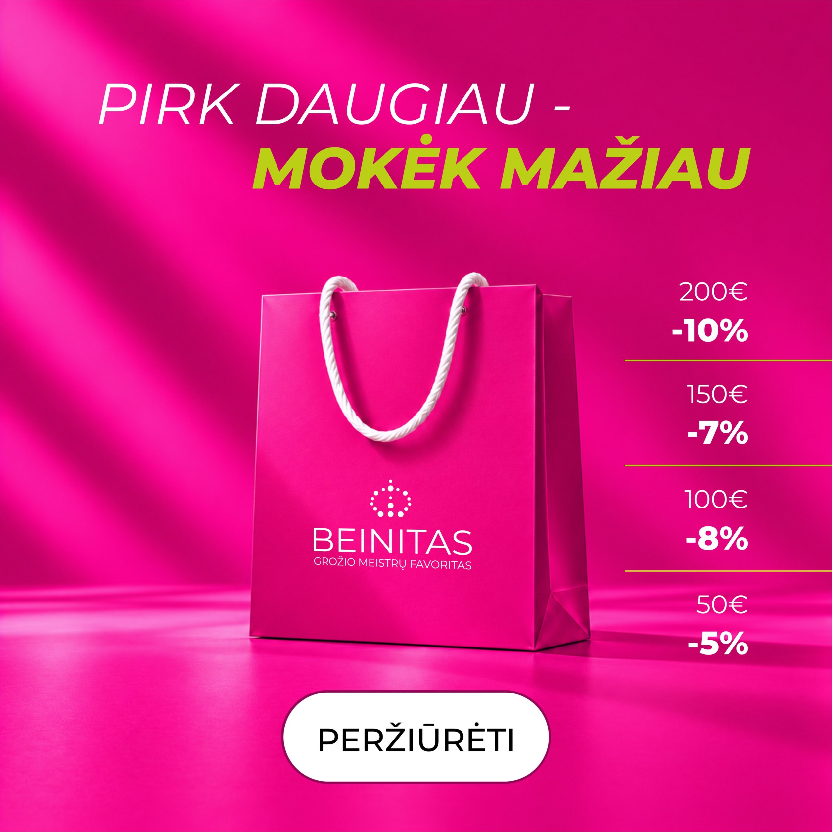 Pirk daugiau - mokėk mažiau